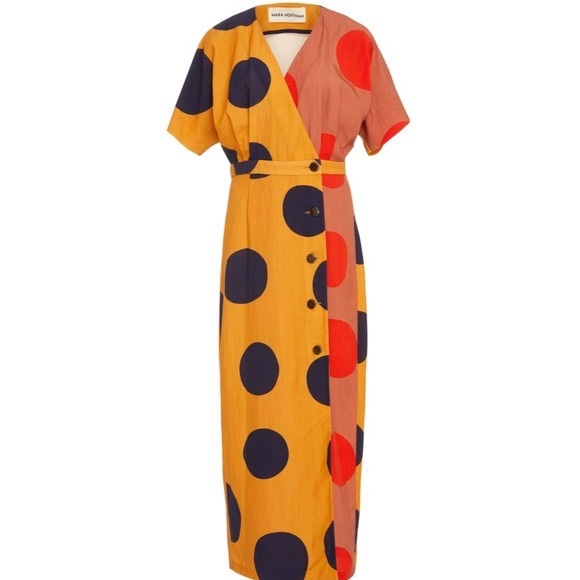 ISO mara hoffman // amrita polka dot button front midi size 8-10. - Picture 5 of 5
